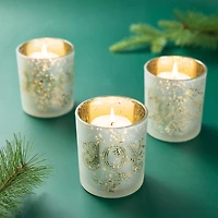 Glitzhome® 4" Joy, Peace, & Hope Candle Holder Set
