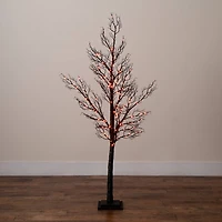 5ft. Pre-Lit Halloween Minimalist Twig Artificial Fall Tree with 240 Orange & Purple LED Lights