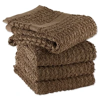 DII® Solid Brown Waffle Terry Dishtowel, 4ct.
