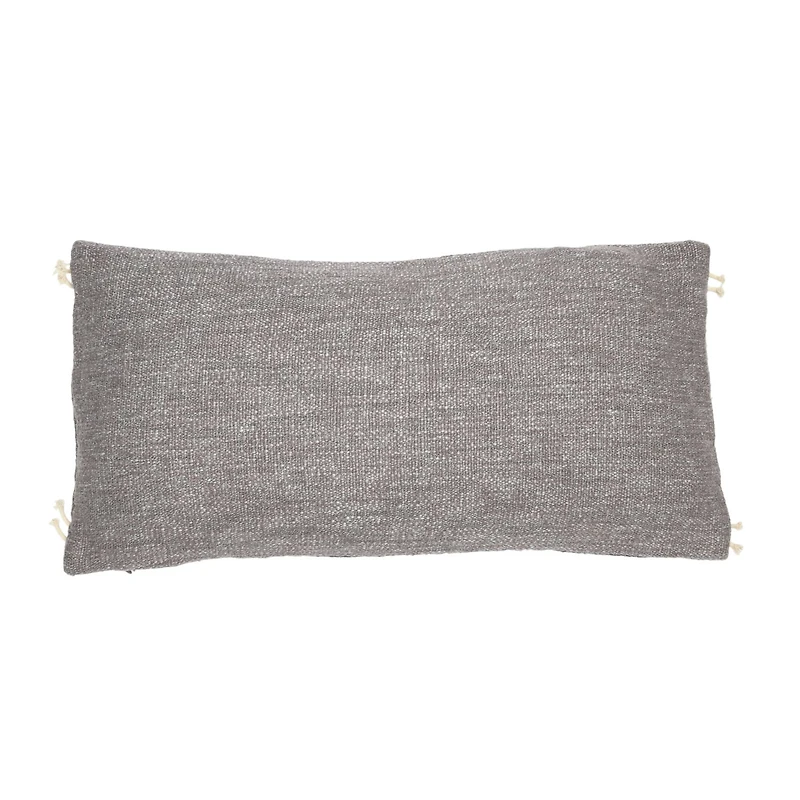 Appliqued Rope & Metallic Embroidery Cotton Lumbar Pillow