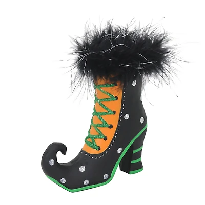 6.75" Polka Dots & Fluff Witch Boot Tabletop Décor by Ashland®
