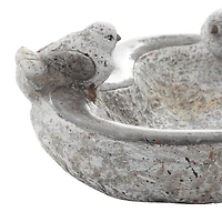 15" Gray Polystone Country Birds Garden Sculpture