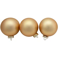 6ct. 3" Champagne Gold 2-Finish Glass Ball Ornaments