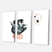 Designart - Little Penguin With Stars and Planets II