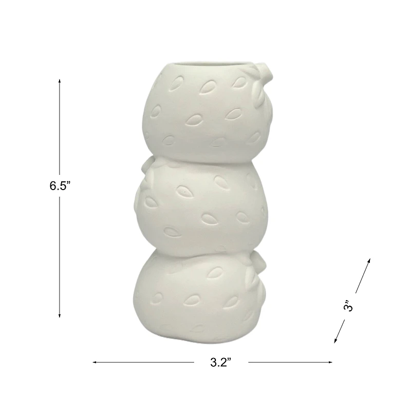 6.5" DIY Ceramic Strawberry Stack Vase by Make Market®