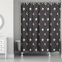 Moon & Stars Pattern Shower Curtain