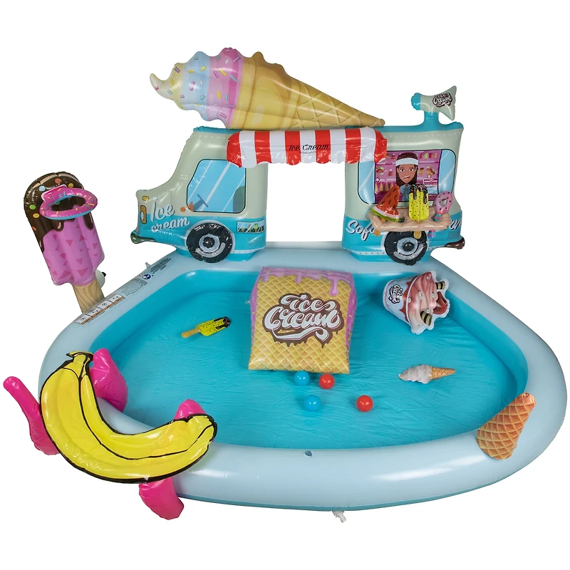 7ft. Ice Cream Truck Inflatable Swimming Spray Pool & Play Center