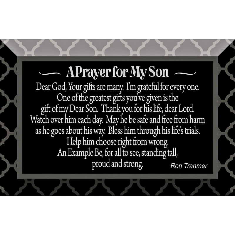 A Prayer For My Son Glass Plaque with Ease