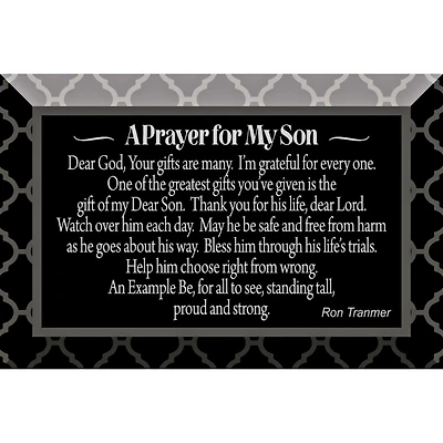 A Prayer For My Son Glass Plaque with Ease