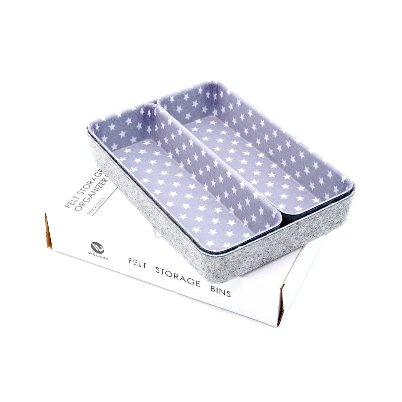 Welaxy Felt 3 Piece Stars Drawer Organizer Set