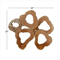 Brown Teak Wood Rustic Wall Decor 37" x 42" x 4"