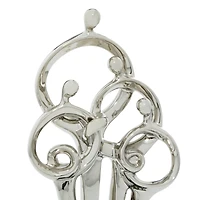 21" Silver Porcelain Family Sculpture