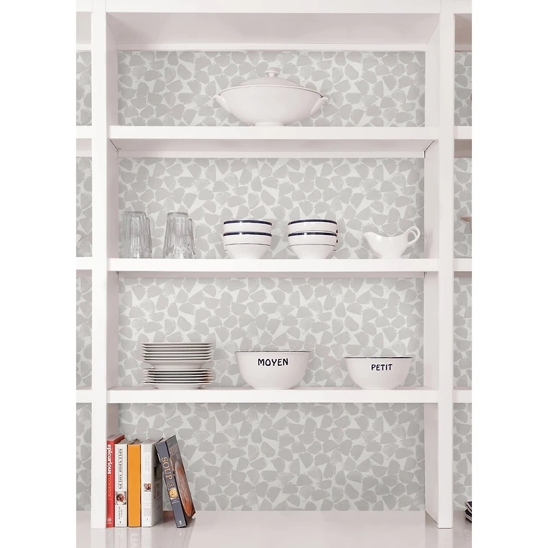 InHome Bliss Print Gray Peel & Stick Wallpaper