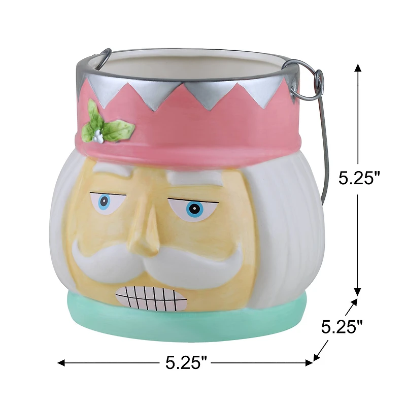 5" Pastel Nutcracker Nostalgic Ceramic Container