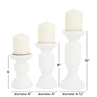 White French Country Candle Holder Set