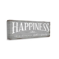 Stupell Industries Happiness is A Full Kitchen Phrase Distressed Paint Canvas Wall Art