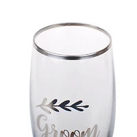 6 Pack: Silver Groom Toasting Flute by Celebrate It™