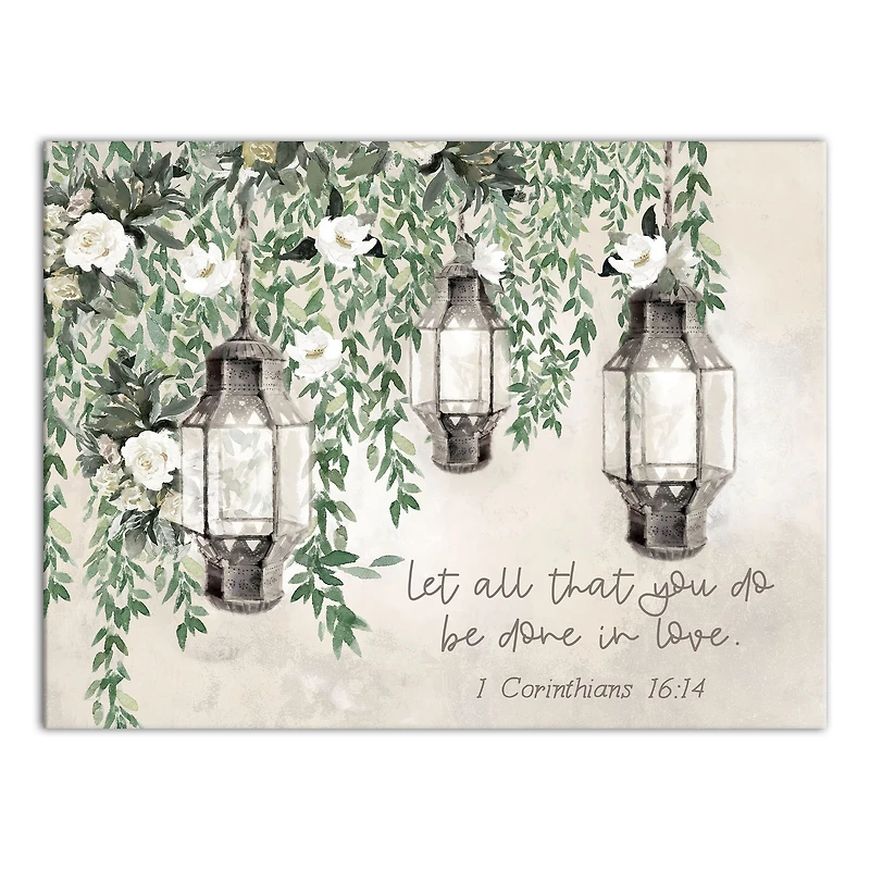 Garden Lanterns Canvas Wall Art