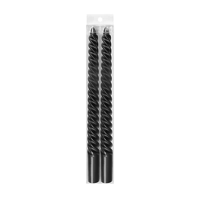 10" Black Twist Taper Candles, 2ct. by Ashland®