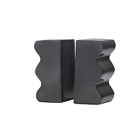 6" Wave Aluminum Bookends Set