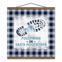 Following in Dad's Footsteps Teak Hanging Canvas