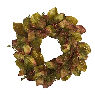 2.5ft. Fall Magnolia Leaf & Berries Wreath