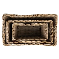 Hello Honey® Natural Rectangular Woven Rattan Nesting Basket Set