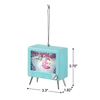 Teal Plastic Musical LED TV Ornament
