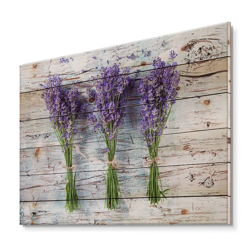 Designart - Fresh Lavender On Wood