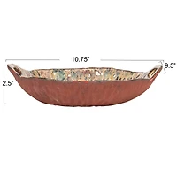 Hello Honey® 10.75" Multicolor Round Stoneware Bowl with Handles