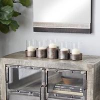 23" Black Iron Modern Candlestick Holder