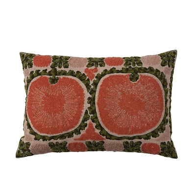 Hello Honey Multicolor Botanical Print Lumbar Pillow
