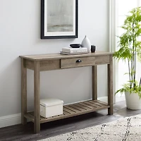 Walker Edison Gray Wash Country Entry Table