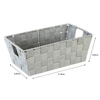 Simplify Small Grey Woven Storage Shelf Baskets, 2ct.