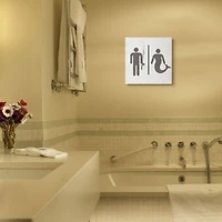 Stupell Industries Rustic Fisherman or Mermaid Bathroom Sign Grey White Canvas Wall Art