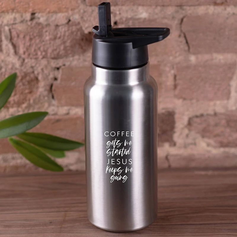 Coffee Gets Me Started Jesus Keeps Me Going 32oz. Tumbler