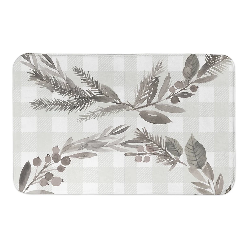 Holiday Neutral Botanical Bath Mat