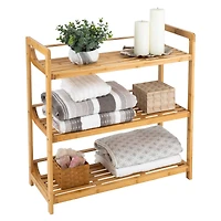 Organize It All Bamboo Double Wide 3-Tier Shelf 