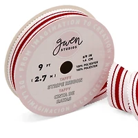 Gwen Studios 5/8" x 3yd. White & Red Stripe Grosgrain Ribbon