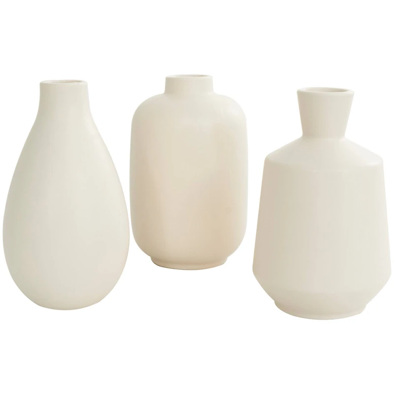 Cream Minimalistic Ceramic Vase Set