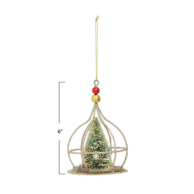 Hello Honey® Sisal Glitter & Faux Snow Christmas Tree Ornament