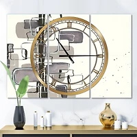 Designart Glam Dancing Shape IV Modern 3 Panel Wall Clock