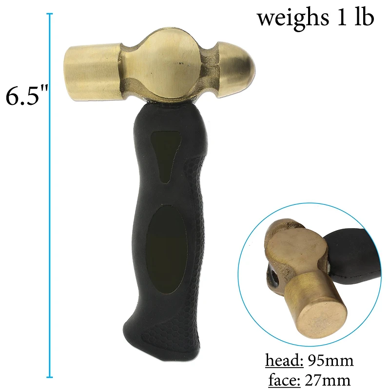 The Beadsmith® 1lb. Brass Ergo Handle Hammer