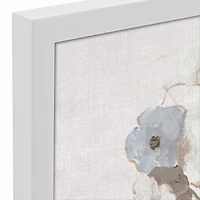 Sketchy Muted Florals White Framed Canvas