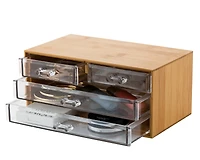 Simplify Bamboo 3-Tier Cosmetic & Jewelry Chest