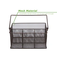 Mind Reader Metal Mesh Storage Basket with Handle