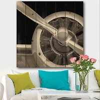 Designart - Travel by Air Grey Plane