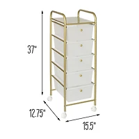 Honey Can Do Gold 5-Drawer Rolling Storage Cart