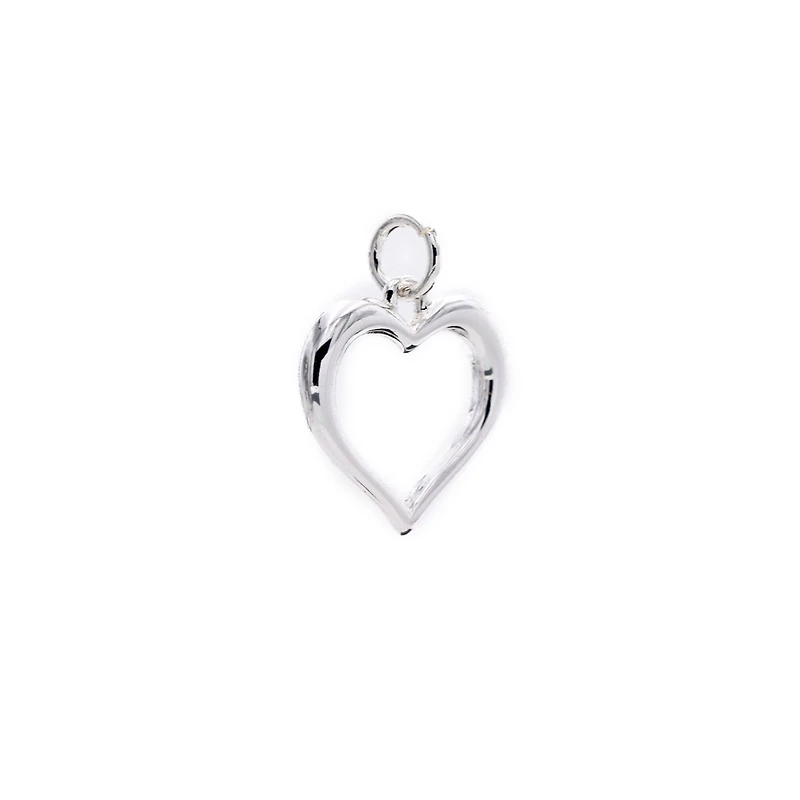 Charmalong™ Silver Plated Open Heart Charm by Bead Landing™