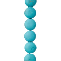 12 Pack:  Turquoise Dyed Howlite Lentil Beads, 12mm by Bead Landing™